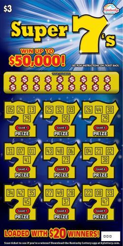 SUPER 7'S scratch-off ticket