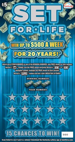 $5 SET FOR LIFE scratch-off ticket