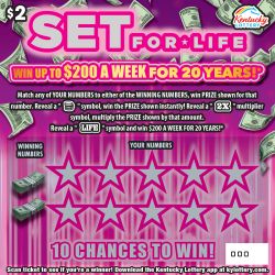 $2 SET FOR LIFE scratch-off ticket