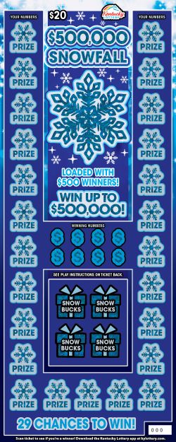 $500,000 Snowfall scratch-off ticket