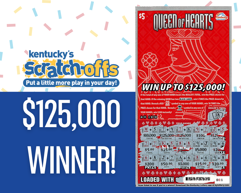 Image depicts the amount won on a specific lottery game. Winners may be in the image holding a large check made out to the amount they won. Clicking this image will open a new tab with that shows the story behind the win.