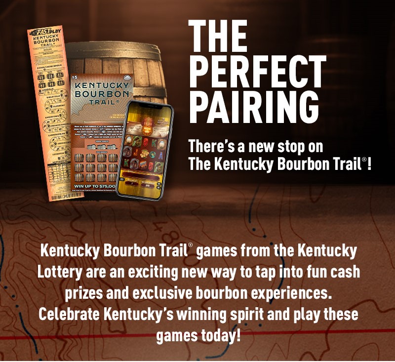 Kentucky Bourbon Trail games from the Kentucky Lottery are an exciting new way to tap into fun cash prizes and exclusive bourbon experiences. Celebrate Kentucky’s winning spirit and try these games today!