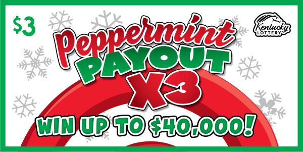 Peppermint Payout X3 — $3 Kentucky scratch-off ticket