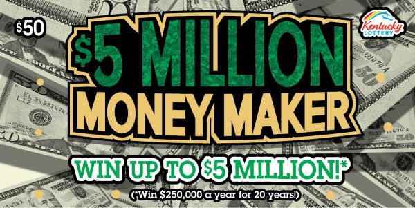 $5 Million Money Maker — $50 Kentucky scratch-off ticket
